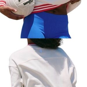 Free People White and Red Sweatshirt